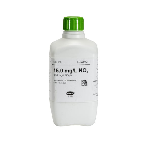 Wzorzec azotanów, 15 mg/L NO₃ (3,39 mg/L NO₃-N), 500 mL