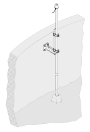 Sonatax — armatura montażowa na rurze, wspornik 24 cm, rura ze stali szlachetnej 2 m